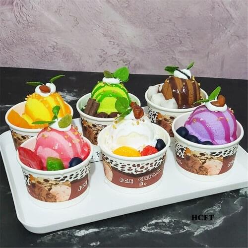 Ice cream model dining room hall hotel restaurant bakery store shop decoration fake cake simulation sundae cup ice cream toys