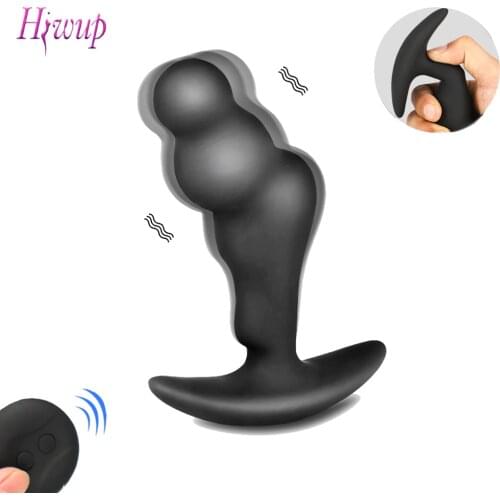 Powerful Vibrating Prostate Massager for Men with Wireless Remote Control Erotic Male Silicone Anal Butt Plug Sex Toys for Adult