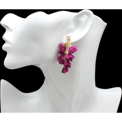 New Bohemian Earrings Exaggerated Exquisite Multilayer Flower Pendant Brincos Temperament Female Hook Earrings Multicolor