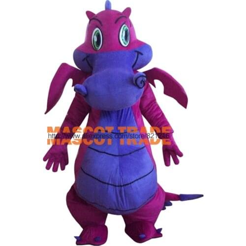 New Big Purple Dragon Mascot Costume Fancy Dress Adult Size
