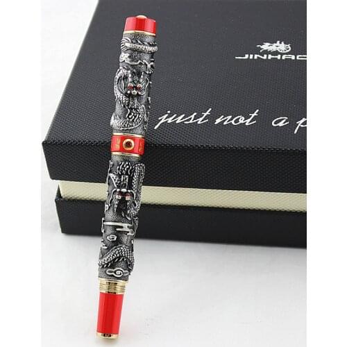 High Quality Luxury JinHao Dragon Fountain Pen Vintage 0.5MM Nib Ink Pens for Writing Office Supplies stationery caneta tinteiro