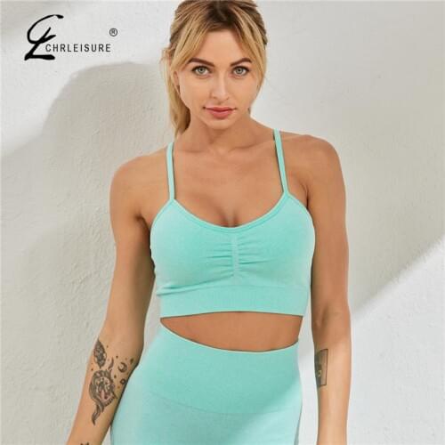 CHRLEISURE Sexy Women Bra Pure Color Soft Bra Women Gym Running Casual Bralette Female