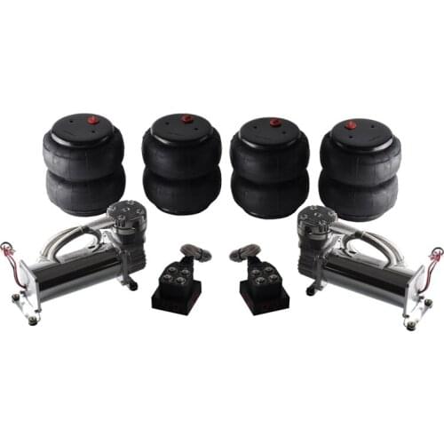 Air Ride suspension DC 12V 480c Air Suspension Compressor Port 1/2"npt 2600Ib Air Spring Bags with air ride manifold valve