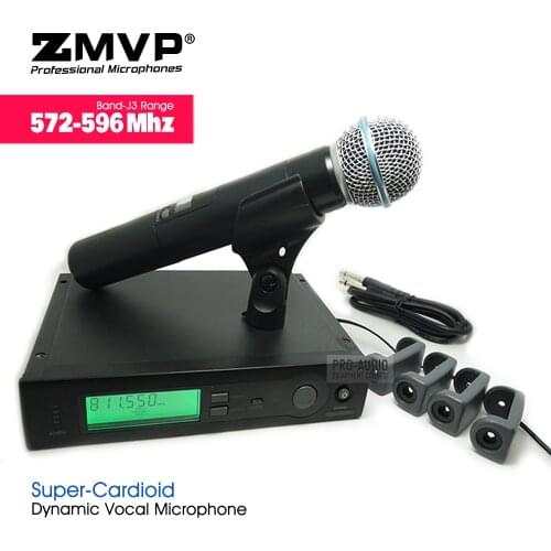 UHF Professional SLX24 BETA 58 Wireless Microphone Cordless Karaoke System With 58A Handheld Transmitter Band J3 572-596Mhz