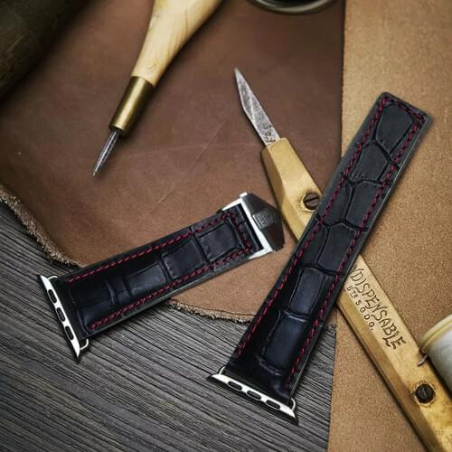 44mm Watch Band For Apple Watch 4 Wrist Bracelet Folding Buckle Genuine Leather Strap For Apple Watch Series 1 2 3