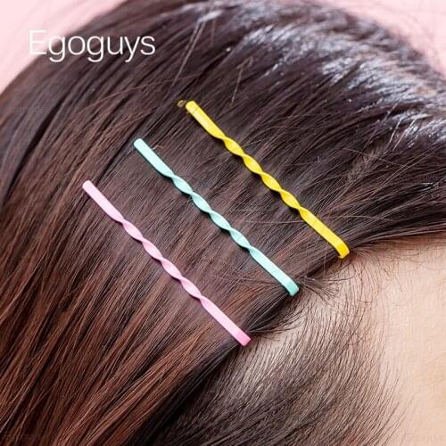 10PCS Girls Gradient Color Hair Clips Women Bobby Pin Waved Hairpins Metal Thread Curly Barrettes Ladies Wavy Hair Styling Tools