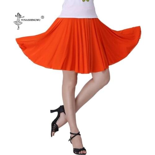 Women Latin Dance Skirt adult belly dance short skirt with safe pants leggings square dance skirt for lady dancewear