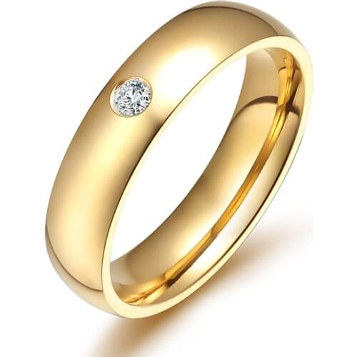 Vintage wedding ring women 14k gold plated stainless steel jewelry ladies love alliance fashion birth stone rings