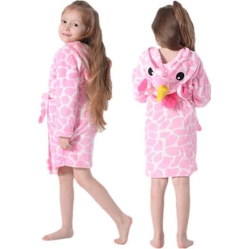 Rainbow Unicorn Kigurumi Hooded Bathrobe Childrens Sleepwear Pyjamas Kids Cartoon Bath Robes Boy Girl Pijamas Sleeper Nightwear
