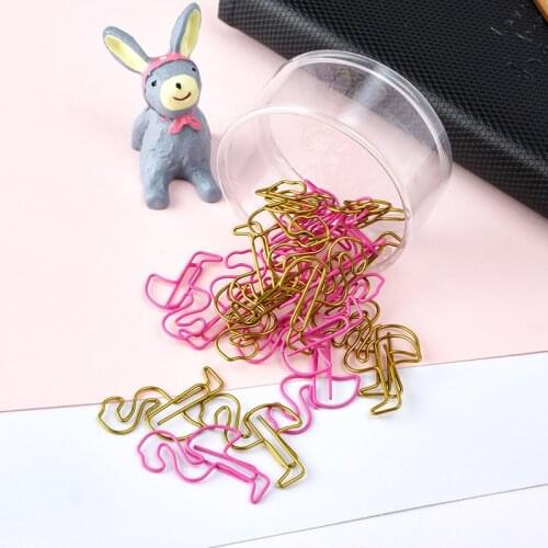 1/24 Pcs Pink Cute Flamingo Paperclip Baby Shower Birthday Party Decor Kids Flamingo Notebook Bookmark Photo Picture Paperclip