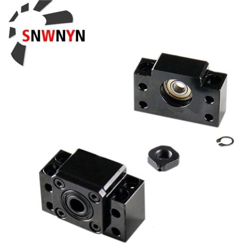 1set BKBF10 BKBF12 BKBF15 BKBF20 Fixed Floated BallScrew End Supports Bearing Mounts Used For SFU1204 SFU1605 SFU2005 Ball Screw
