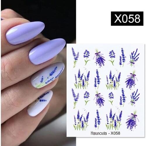 1 Sheet Lavender Bouquet Design Water Decals Summer Flower Leaves Transfer Nail Art Sticker For Nails Slider Decorations