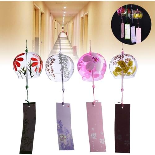 4 Style Japanese Style Glass Wind Chime Blessing Bell Room Hanging Windchimes Home Decorations Wind Chimes