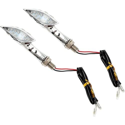 12V 2pcs Skull Design LED Motorcycle Flashing Turn Signal Lights Side Marker Lamps Brake Indicator Blinker Motorbike Accessories