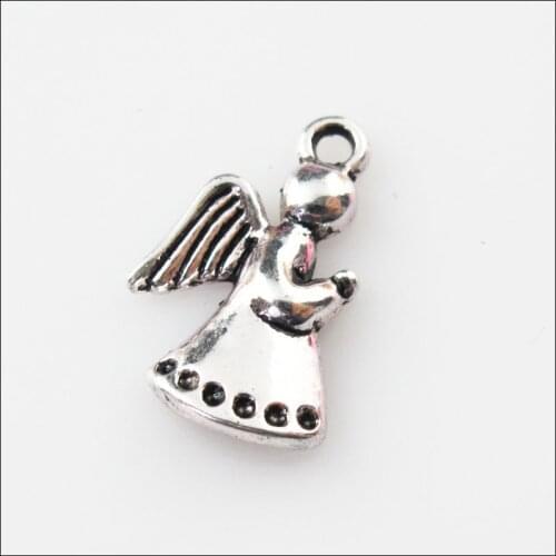 30 New Praying Angel Wings Tibetan Silver Tone Charms Pendants 11.5x18.5mm