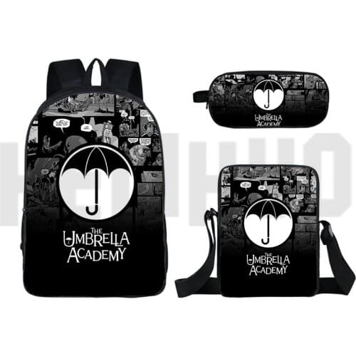 3D Umbrella Academy Backpack Men Sac A Dos Mochila Para Hombre Anime Zipper Rucksacks Laptop Shoulder Bag Schoolbag Pencil Case