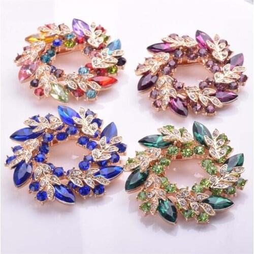 5Kinds corsage jewelry rhinoceros crystal bauhinia female ring scarf deduction brooch wedding party decoration corsage flower