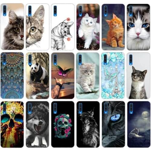 6.4'' Cover For Samsung Galaxy A50 Case Silicone Cute cat Soft TPU Phone Cases For Samsung A50 Case A 50 A505F Coque Fundas Capa