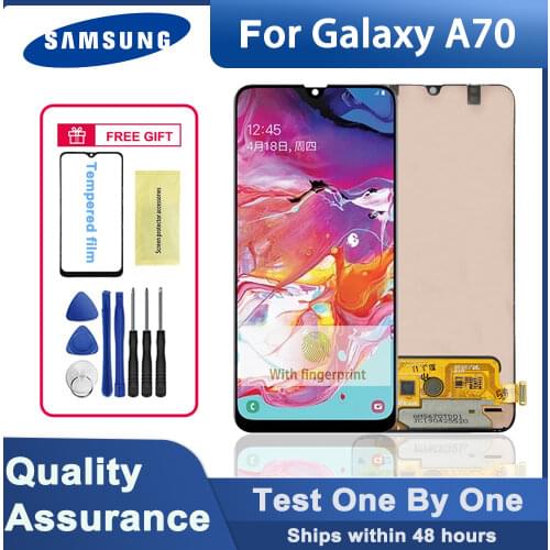 100% tested 6.7" Original AMOLED LCD Display for Samsung Galaxy A70 A705 A705F LCD monitor touch screen digitizer assembly