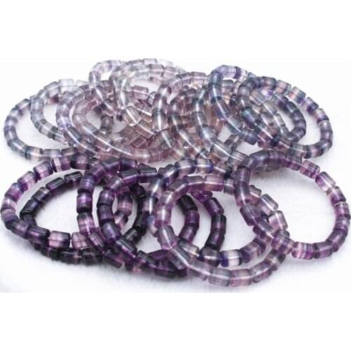 8x10mm AAAAA Genuine Natural Colorful Fluorite Quartz Bracelet Gemstone Barrel Beads Women Men Love New Gift Bracelet