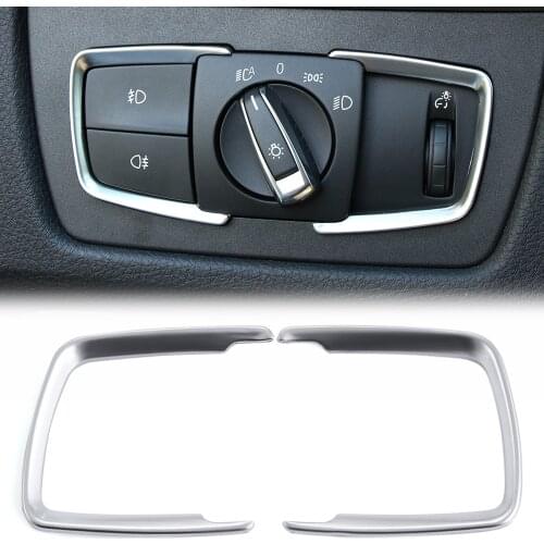 ABS Chrome Headlight Switch Frame Trim Adjustment Circle Sticker For BMW F30 F31 F32 F34 3 4 Series 320 328 Accessories