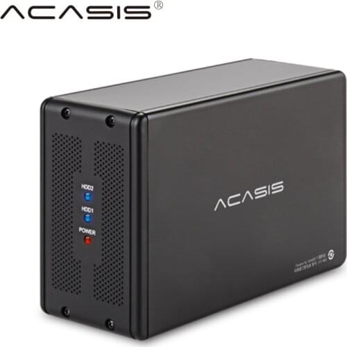 ACASIS DT-3608 SATA Serial Port to USB3.0 Mobile Hard Disk Array RAID Hard Disk Box Desktop 3.5-inchDual-Hard Disk