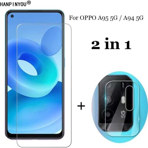 2-in-1 For OPPO A95 5G / A94 5G 6.43" Camera Lens Protection Film + Front Clear Tempered Glass Screen Protector