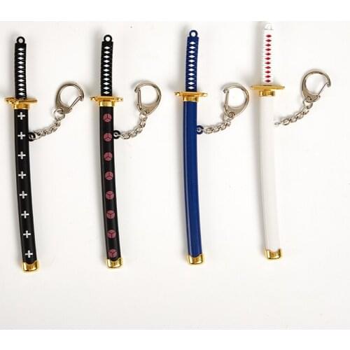 5 Styles Roronoa Zoro Sword Keychain For Women Men Buckle Toolholder Scabbard Katana Sabre Car Keyrings Gift Key Chains