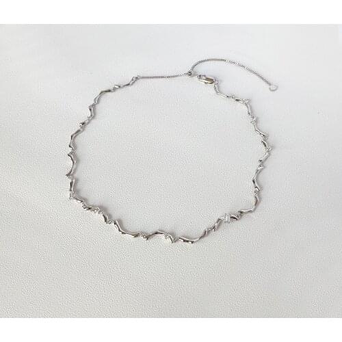 Female collarbone necklace neck chain design sense wavy jewelry adjustable collar female