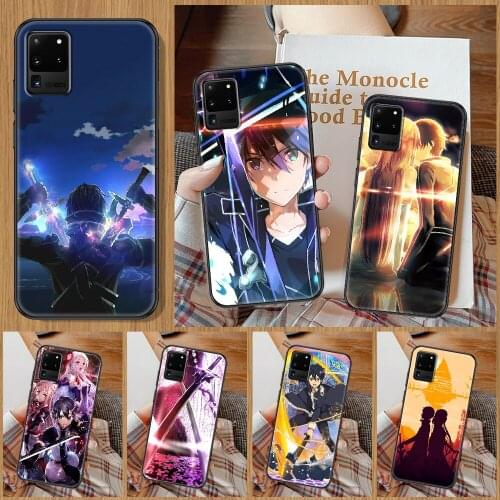 SAO sword art online Anime Phone case For Samsung Galaxy Note 4 8 9 10 20 S8 S9 S10 S10E S20 Plus UITRA Ultra black trend funda