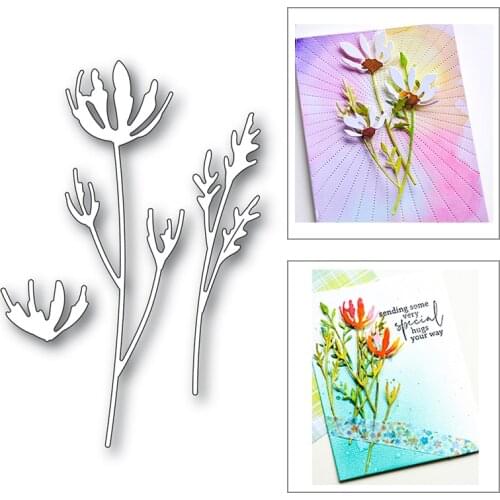 Flower Branches Leaves Thanksgiving Card Decoration 2021 New Metal Cutting Dies for Scrapbooking Album To Friend Crafts Handmade