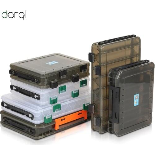 DONQL Compartments Fishing Box 7 Cells Plastic Storage Case For Fishing Lure Hook Accessories Double Side Fishing Tackle Box