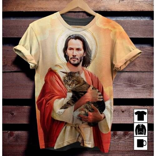 PLstar Cosmos Jesus 3D Printed t-shirt Harajuku Streetwear T shirts Hip hop Men For Women Short Sleeve 08