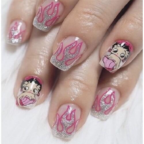 HANYI-420-075 Cartoon little girl 3D Back glue Nail decal Nail sticker Nail decoration Nail art Nail tool Nail ornament