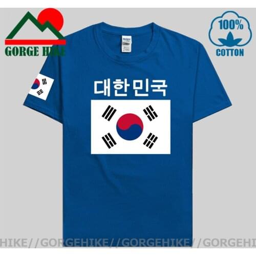 Republic of Korea South t shirt man KOR jerseys t-shirts nation team tshirt 100% cotton meeting tops fans tees Korean flag Shirt