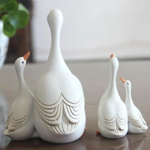 Creative Duck Mother and bay Ornaments Artificial Duck Garden Sculpture Statue Decoration Simulation Pond Decor Landscape Crafts