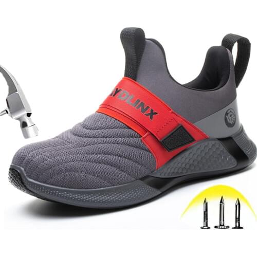 Boots Men 2020 New Construction Protective Lightweight Shockproof Hook&loop Safety Shoes Women Steel toe Sneakers Plus Size