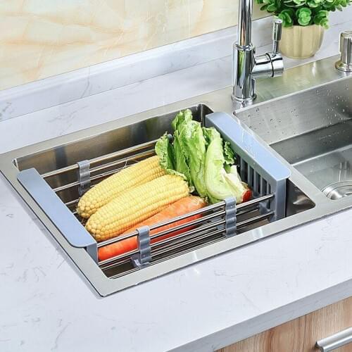 Kitchen Drainer Dish Rack Sink Drain Organizer Shelf Holder Foldable Storage Kitchen Supplies Fruit Vegetables Dish Drying Rack