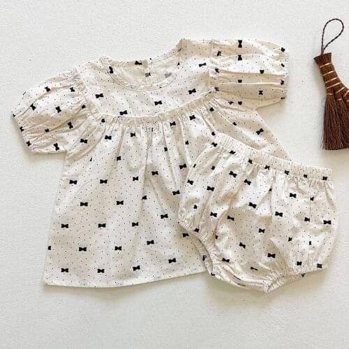Summer Infant Baby Girl Clothing Set Toddler Baby Girl Clothes Suit Cotton Short Sleeve Printing T-shirt+PP Shorts