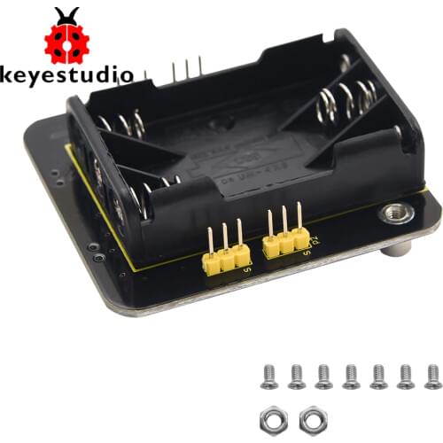 Keyestudio Micro bit Mini Servo Shield with Battery holder For Microbit Robot Car(No Micro bit Board)