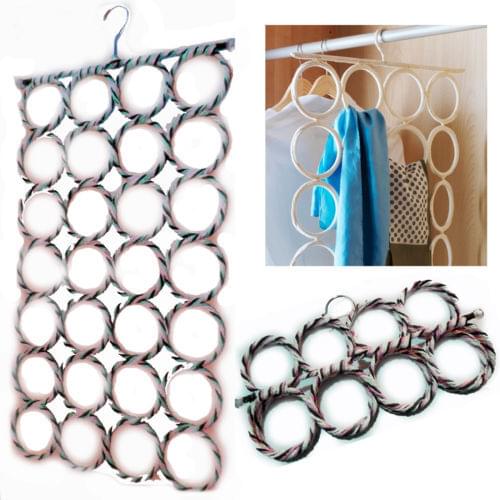 Scarf Hanger Multi Scarves Display Hang Ties Belt Organize Circle Storage Holder Scarf Ring Frame