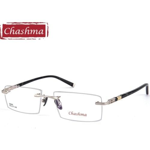 Chashma Brand Titanium Alloy Eyeglasses Rimless Ultra Light Myopia Optical Frame Prescription Glasses Frames for Men