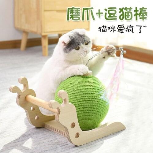 The new cat scratch board from the hi funny cat toy ball bite-resistant sisal rope claw grinder cat supplies