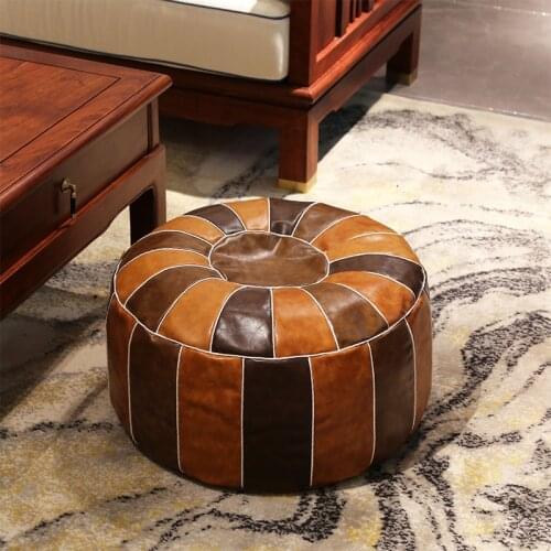 Creative PU Leather Round Seat Cushion Cover Thicken Futon Floor Sit Pier For Tea Table Balcony Tatami Mat Covers