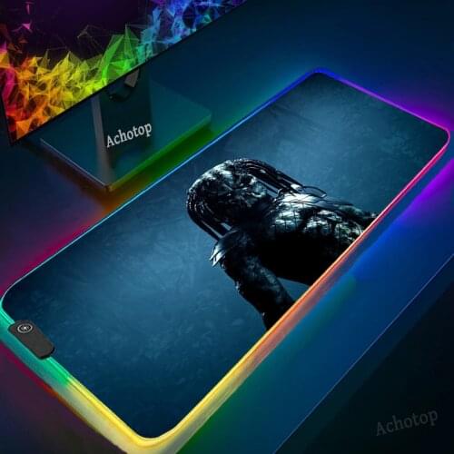 Cool RGB Movie Predator Warrior Pattern Alien Monster Printed Mouse Pad 900x400 LED Rubber Pc Computer Gaming Play Mat MousePad