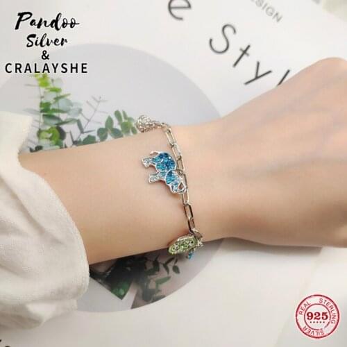 S925 Sterling Silver Jewelry 1:1 Copy,SWAN Mysterious Element Lucky Elephant Bracelets For Women Jewelry Valentines Day Bracelet