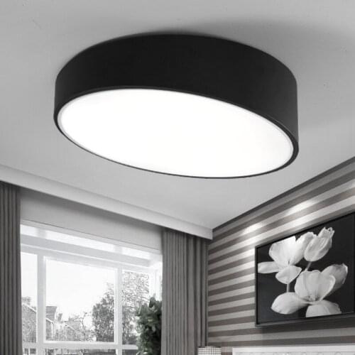 Nordic Modern Home Decoration Lamp 25CM Black White Cylindrical shape Fixtures LED Ceiling Lamp Lighting For Bedroom Study Room