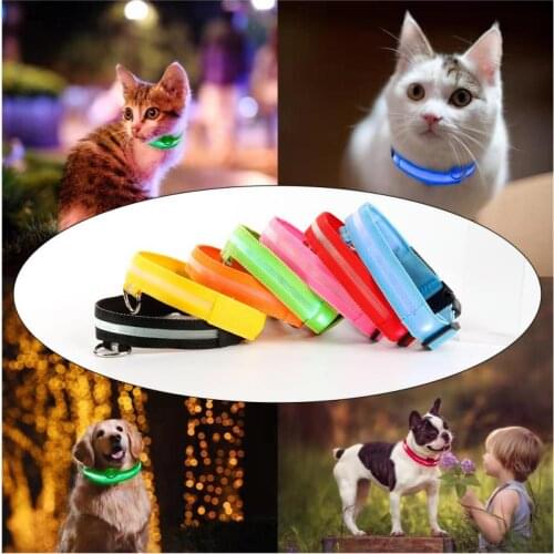 1pcs LED Pet Cat Dog Collar Luminous Safety Glow Necklace Flashing Lighting Up Collars For Puppy Small Dog Cat Pet Products