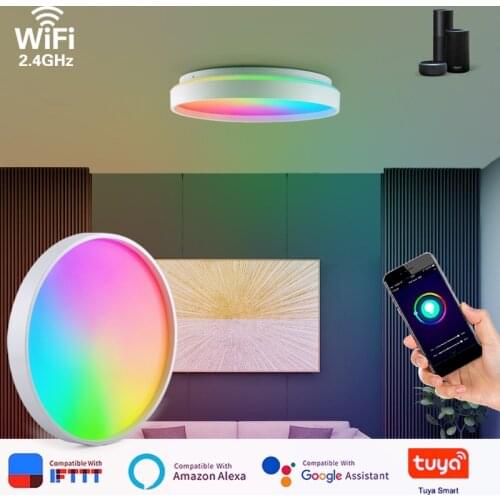 LED Smart Ceiling Lights Modern Indoor Lamp Tuya WiFi Mobile Phone APP Control 220V Support Google Home Alexa Bluetooth Lighting