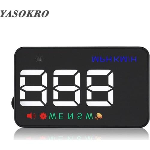 YASOKRO A5 Head Up Display Car HUD GPS Speedometer Digital Over Speed Alert Dashboard Windshield Projector Auto Navigation